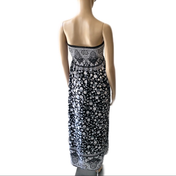 Milano Black Printed Halter Maxi Dress Size M - Picture 5 of 8